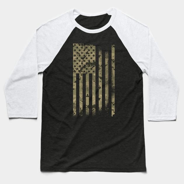 Distressed USA Flag Baseball T-Shirt by Etopix